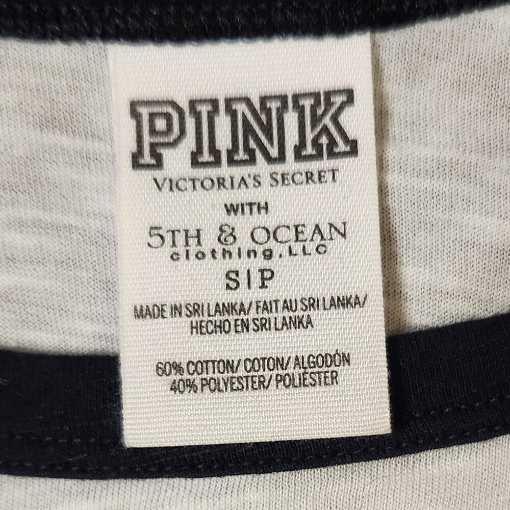 ๐PINK Victoria's Secret Pittsburgh Pirates Bling 3/4 Sleeve Raglan T-Shirt-S - Picture 3 of 3